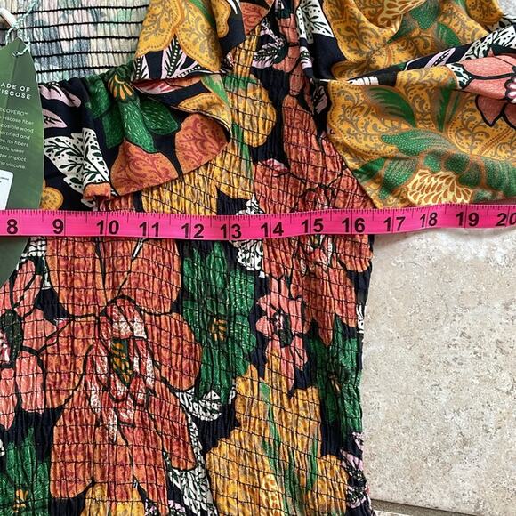 Farm Rio Black Garden Ruffle Mini Dress - Picture 13 of 16